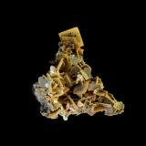 WulfenitaMina El Centenillo, Cortijo del Humo, Cerro de las Minas, Albuñuelas, Comarca Valle de Lecrín, Granada, Andalucía, EspañaAgregado de 5x5cm, cristales de hasta 1,2cm. (Autor: DAni)