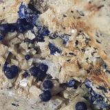 Azurite, Dolomite, Quartz<br />Ringenwechsel Mining District, Troi, District Schwaz, Inn Valley, North Tyrol, Tyrol/Tirol, Austria<br />FoV ca. 4 x 3 cm<br /> (Author: Volkmar Stingl)