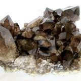 Quartz (variety smoky quartz)<br />Göscheneralp, Göschenen Valley, Göschenen, Reuss Valley, Uri, Switzerland<br />Specimen size 19 cm, largest crystal 7 cm<br /> (Author: Tobi)