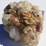 Fluorite, Calcite<br />Lead mines, Obernberg am Brenner, Innsbruck-Land District, Tyrol/Tirol, Austria<br />6 x 5,5 cm<br /> (Author: Volkmar Stingl)
