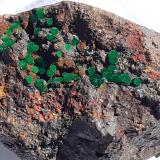 Conichalcite<br />Lavrion Mining District, Attikí (Attica) Prefecture, Greece<br />2,5 x 1,5 cm<br /> (Author: Volkmar Stingl)