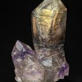 Quartz (variety smoky quartz), Quartz (variety amethyst)<br />Goboboseb Mountains, Brandberg area, Erongo Region, Namibia<br />8.5 x 4.7 cm<br /> (Author: am mizunaka)