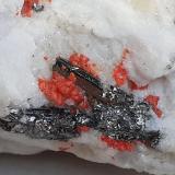 Baumhauerite, Realgar<br />Lengenbach Quarry, Fäld, Binn Valley (Binntal), Wallis (Valais), Switzerland<br />4,5 x 3 cm<br /> (Author: Volkmar Stingl)