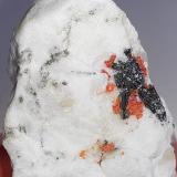 Baumhauerite, Realgar<br />Lengenbach Quarry, Fäld, Binn Valley (Binntal), Wallis (Valais), Switzerland<br />4,5 x 3 cm<br /> (Author: Volkmar Stingl)