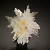 Colemanite on Calcite<br />Boron, Kramer District (Kramer Borate District), Kern County, California, USA<br />2.8 x 2.5 cm<br /> (Author: Michael Shaw)