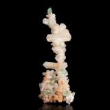 Estilbita-Ca [Stilbite-Ca] con Fluorapofilita-(K) [Fluorapophyllite-(K)]<br />Distrito Jalgaon, Maharashtra, India<br />8 x 5 x 25 cm / cristal principal: 5.7 cm.<br /> (Autor: Museo MIM)