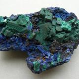 Azurite and Malachite<br />Mine Blue, Chessy-les-Mines, Les Bois d'Oingt, Villefranche-sur-Saône, Rhône, Auvergne-Rhône-Alpes, France<br />10 x 6 cm<br /> (Author: Benj)