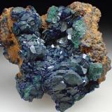 Azurite and Malachite<br />Mine Blue, Chessy-les-Mines, Les Bois d'Oingt, Villefranche-sur-Saône, Rhône, Auvergne-Rhône-Alpes, France<br />5 x 4,5 x 3 cm<br /> (Author: Benj)