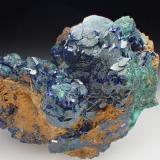 Azurite and Malachite<br />Mine Blue, Chessy-les-Mines, Les Bois d'Oingt, Villefranche-sur-Saône, Rhône, Auvergne-Rhône-Alpes, France<br />5 x 4,5 x 3 cm<br /> (Author: Benj)