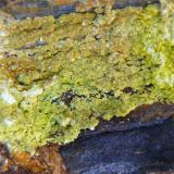 Autunite<br />Keroland Mine, Le Haut Mora, Guérande, Saint-Nazaire, Loire-Atlantique, Pays de la Loire, France<br /><br /> (Author: Benj)