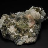 Fluorite, Muscovite, Albite<br />Chumar Bakhoor, Hunza Valley, Nagar District, Gilgit-Baltistan (Northern Areas), Pakistan<br />13.6 x 12.9 cm<br /> (Author: am mizunaka)