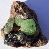 Anapaite<br /> 	Chernomorsky Mine, Eltigen-Ortel' Trough, Kerchenskoe deposit, Kerch peninsula, Crimea peninsula, Crimea Oblast, Ukraine<br />2,5 x 2 cm<br /> (Author: Volkmar Stingl)