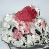 Rhodochrosite, fluorite, pyrite, sphalerite, dolomite
Wudong Mine, Liubao ("Babu"), Cangwu Co., Wuzhou, Guangxi Zhuang, China
60 mm x 46 mm (Author: Carles Millan)
