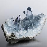 Celestine<br />Sakoany deposit, Katsepy Commune, Mitsinjo District, Boeny Region, Mahajanga (Majunga) Province, Madagascar<br />11 x 18.5 x 10 cm / main crystal: 5.0 cm<br /> (Author: MIM Museum)