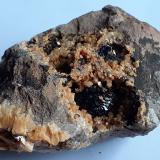Azurite, Dolomite<br />Schmitt dolomite Quarry, Altenmittlau, Freigericht, Main-Kinzig-Kreis District, Spessart, Hesse/Hessen, Germany<br />5 x 3,5 cm<br /> (Author: Volkmar Stingl)