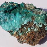 Malachite, Chrysocolla, CalciteFalkenstein, Schwaz, Brixlegg-Schwaz area, Schwaz District, Inn Valley, North Tyrol, Tyrol/Tirol, Austria7 x 5 cm (Author: Volkmar Stingl)