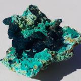 Theisite, Veszelyite<br />Dongchuan District, Kunming Prefecture, Yunnan Province, China<br />3 x 2,5 cm<br /> (Author: Volkmar Stingl)
