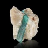 Grandidierite<br />Tranomaro Commune, Tranomaro-Maromby area, Amboasary District, Anosy Region, Madagascar<br />4 x 5.5 x 4 cm / main crystal: 3.5 cm<br /> (Author: MIM Museum)