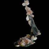 Stilbite-Ca and Quartz (variety chalcedony)<br />Jalgaon District, Maharashtra, India<br />120 mm x 70 mm x 60 mm<br /> (Author: Dany Mabillard)