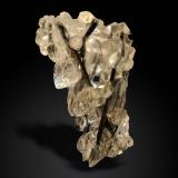 Stibnite and Calcite<br />Xikuangshan Sb deposit, Lengshuijiang, Loudi Prefecture, Hunan Province, China<br />23 mm x 36 mm x 10 mm<br /> (Author: Firmo Espinar)