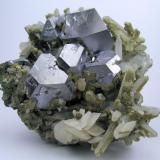 Galena, calcite, quartz
Dal’negorsk, Primorskiy Kray, Far-Eastern Region, Russia
90 mm x 90 x mm 50 mm (Author: Carles Millan)