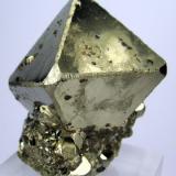 Pyrite
Mina Huanzala, Huallanca, Dos de Mayo, Huánuco, Peru
64 mm x 56 mm. Main crystal: 52 mm tall, 42 mm on edge (Author: Carles Millan)