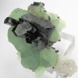 Babingtonite, prehnite, quartz
Qiaojia, Zhaotong, Yunnan, China
71 mm x 55 mm. Major crystal size: 22 mm on edge (Author: Carles Millan)