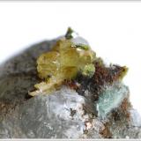 Titanite on Calcite with Epidote and Byssolith (Author: jaysminerals)