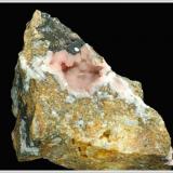 Rhodochrosite  with Kentrolite - Rivet Quarry - Level 1 - Peyrebrune - Realmont - Tarn - France - small cabinet (7.4 x 6.2 x 5.8) (Author: jaysminerals)