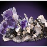 Fluorite on Arsenopyrite with Quartz from Dongshan Hunan China 5.3 x 4.8 x 4.0 cm (Author: jaysminerals)