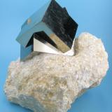Pyrite
Ampliación a mina Victoria, Navajún, La Rioja, Spain
80 mm x 68 mm. Main crystal size: 28 mm on edge (Author: Carles Millan)