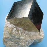 Pyrite
Ampliación a mina Victoria, Navajún, La Rioja, Spain
83 mm x 80 mm. Crystal size: 43 mm on edge (Author: Carles Millan)