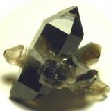 Smokey quartz (lab irradiated), dual termination, main crystal is 8cm in length (Author: Turbo)