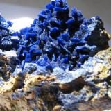 Azurite<br />Morenci Mine, Morenci, Copper Mountain District, Shannon Mountains, Greenlee County, Arizona, USA<br />6.0 x 7.0 cm<br /> (Author: Linda Smith)