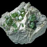 Andradite (var. Demantoid)
Ambanja District, Antsiranana, Madagascar
13 x 10 cm
Bigger crystal 3 cm (Author: Granate)