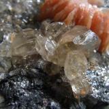 Cerrusite w Salmon Pink Baryte, Mibladen Morocco FOV25 x 22 mm (Approx) (Author: nurbo)