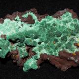 Wulfenite and Malachite from Whim Creek Copper Mine, Australia. 9x6x3 cm. (Author: Jessica Simonoff)