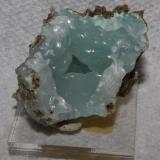 Bright blue smithsonite from Kelly Mine, New Mexico. 4x3.5x2.5 cm. (Author: Jessica Simonoff)