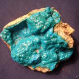 This Chrysocolla is yet another example of one of my favorite habits. Also, the blue color is, to me, quite attractive, despite the ugly matrix. It is 2 1/4" x 2" (5.72cm x 5.08cm) and is from the Kolwezi Mine, Kolwwezi, Western Area, Shaba Copper Belt, Shaba (Katnga), Democratic Republic of Congo (Zaire). (Author: Jim Prentiss)