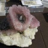 A "Funky" looking Rose quartz. 
12 cm tall by 16 cm wide. (Author: Gail)