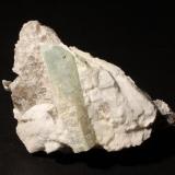 Aquamarine from Tripp Mine, Alstead, New Hampshire. Crystal is 4 cm long. (Author: Jessica Simonoff)