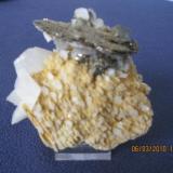 rare mineral with dolomite , calcite , arsenopyrite (iron pyrite) , schvalerite size 10cm x 09cm (Author: Besi)