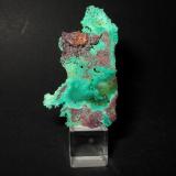 6,5 cm long copper sheet, almost entirely replaced by tiny cuprite octahedrons and malachite. From Mina mine, Niedermarsberg, Sauerland, Westphalia. (Author: Andreas Gerstenberg)