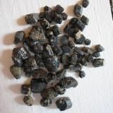 Loose augite crystals (about 0,5-1 cm each) from Hochstein near Ettringen, Eifel mtns., Rhineland-Palatinate. (Author: Andreas Gerstenberg)