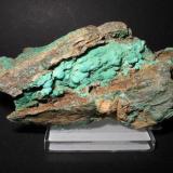 Kidney-like malachite from St. Johannis mine, Plauen-Thiergarten, Voigtland, Saxony. Picture width 9 cm. These samples still can be found today at the small dumps of this ancient copper mine. At first unknown Thiergarten malachites get more and more popular. However, malachite crystals are as rare as the azurite pieces from this locality. (Author: Andreas Gerstenberg)