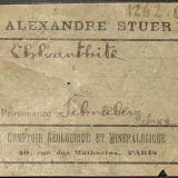 Alexandre Stuer label (1890) of a Schneeberg chloanthite. (Author: Andreas Gerstenberg)