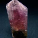 Bright colored, polychromic tourmaline crystal with perfect termination, from Malkhan Pegmatite field, Mokhovaya vien.

Size 50 x 18 x 15 mm (Author: olelukoe)