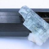 Schorl, beryl, feldspar, mica, garnet
Nyet, Shigar Valley, Skardu District, Baltistan, Gilgit-Baltistan, Pakistan
Schorl crystal size: 79 mm long, 19 mm wide. Weight: 68 g

Full view (Author: Carles Millan)