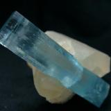 Very rare specimen (by locality) ! Aquamarine crystal, that sitting on quartz, from  Hyakule, Sankhuwasabha District (Sankhuwa Sahba), Kosi Zone, Nepal

Size 47 x 37 x 30 mm (Author: olelukoe)