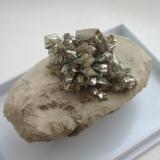 Nice marcasite cluster (3 cm, undamaged) in marl from the Kleeberg quarry, Lengerich near Osnabrück, Westphalia. (Author: Andreas Gerstenberg)